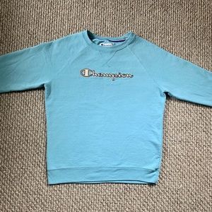 Light Blue Vintage Champion Crewneck (size medium)